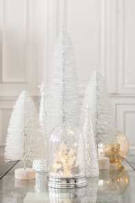 Christmas Tree Deco Glitter White
