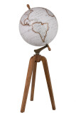 Globe On Foot Wood White/Natural