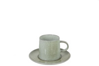 Mug+Plate Dot Porcelain Mint