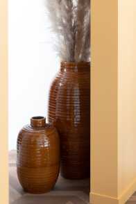 Vase Ethnisch Keramik Braun Small